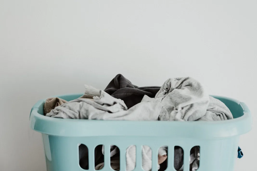 laundry basket with dirty clothes