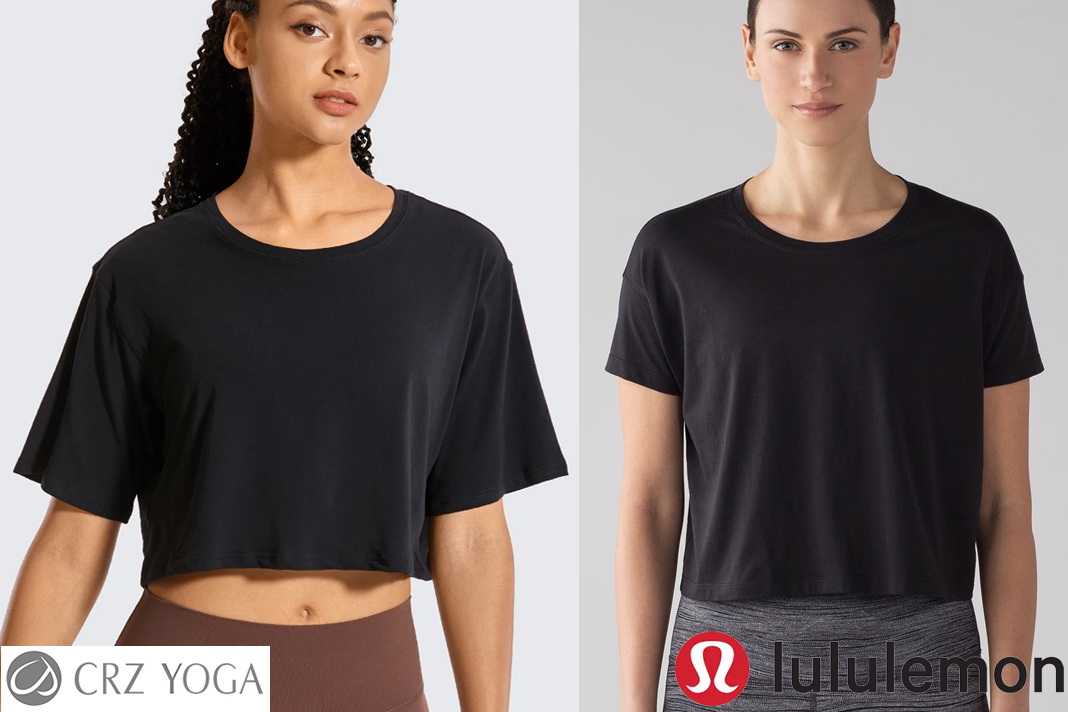 CRZ Yoga Crop Tee versus lululemon Cates Crop Tee