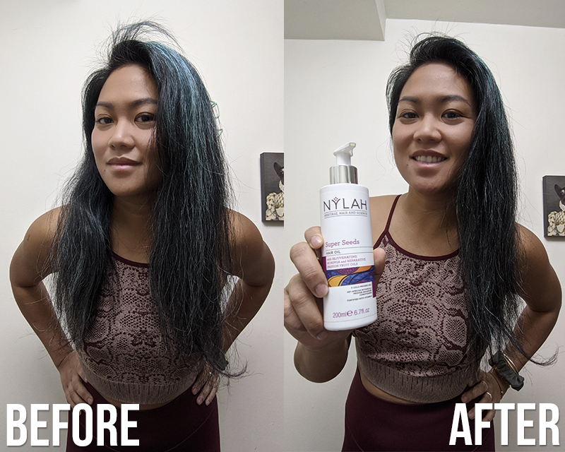 Nylah Use hair oil to tame flyaways and frizzy hair