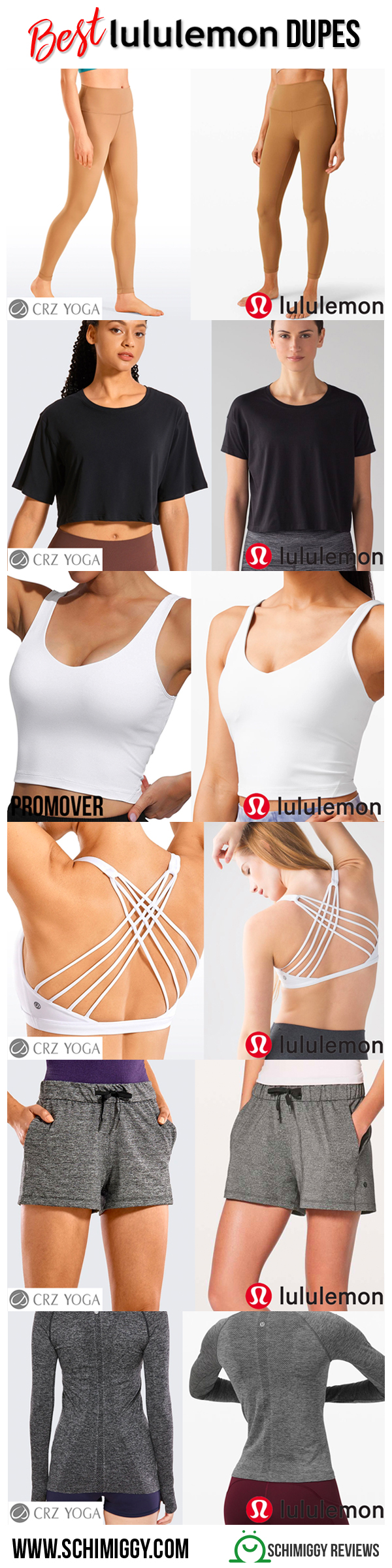 best lululemon dupes pinterest Schimiggy