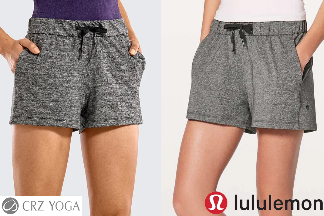 crz yoga vs lululemon on the fly shorts dupe
