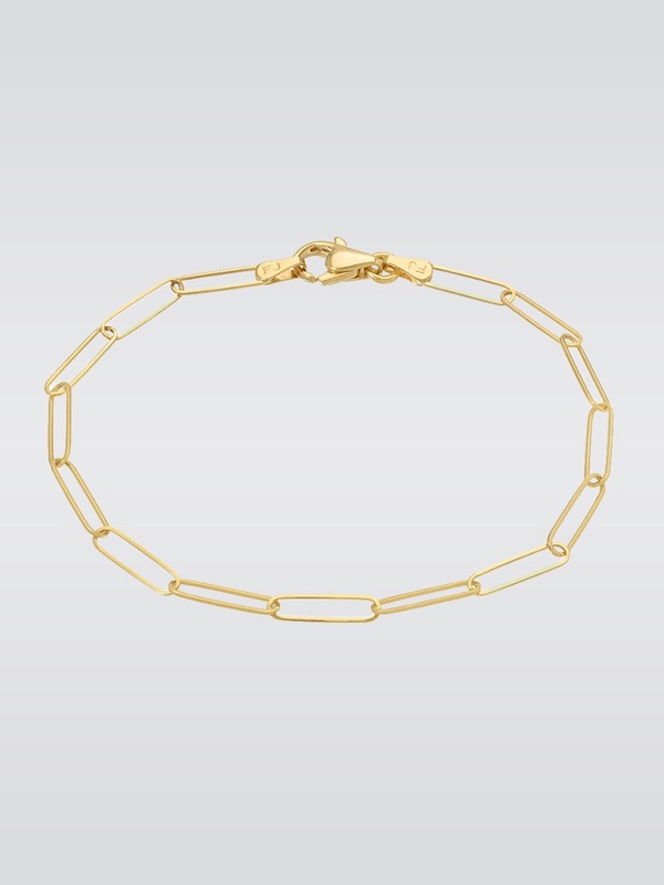 14k Gold Paper Clip Bracelet, Zoe Lev Jewelry, Gold  