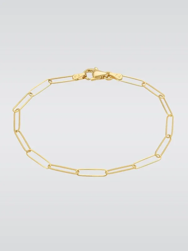 Zoe Lev 14k gold paper clip chain bracelet carbon38