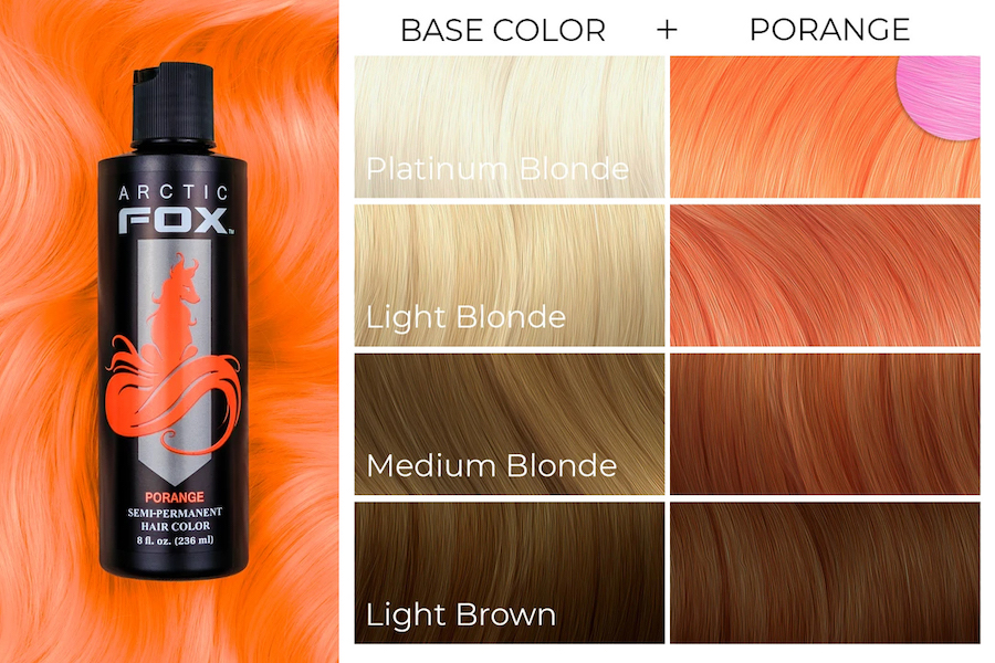 arctic fox semi-permanent hair dye neon orange
