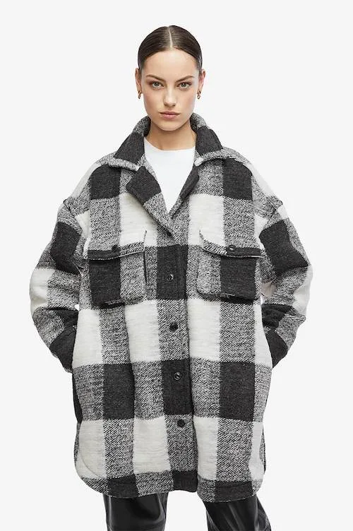 Anine Bing Maeve Jacket plaid wool shacket