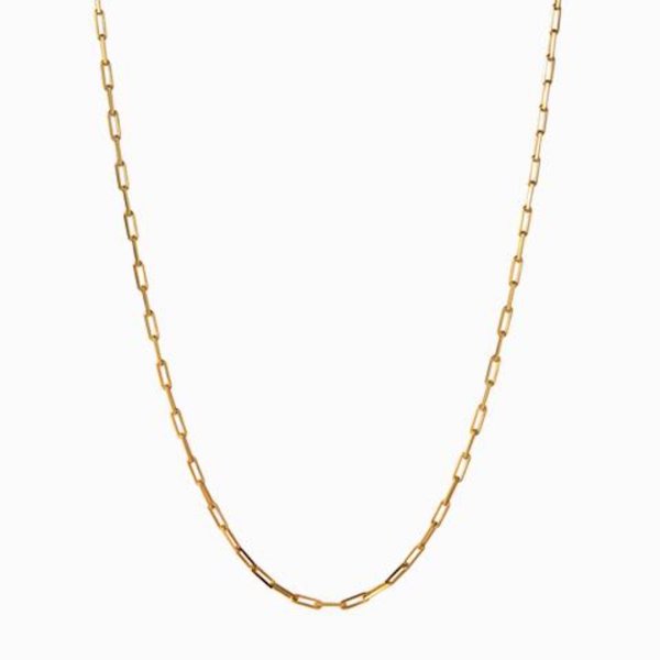 Awe Inspired Delicate Paperclip Necklace Gold