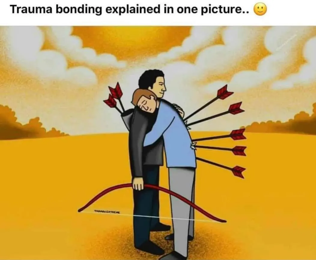 trauma bonding explained in on picture