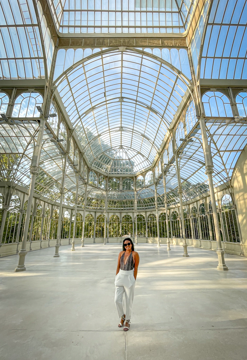 Crystal Palace Palacio de Cristal in Madrid Spain Wolven Bodysuit and Ona Stanton Pants