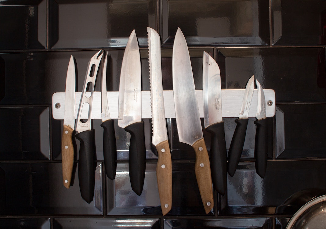 sharpened knives in the kitchen