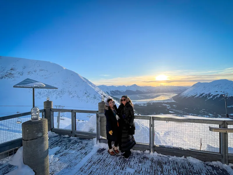 top of alyeska ski resort with Kathy schimiggy