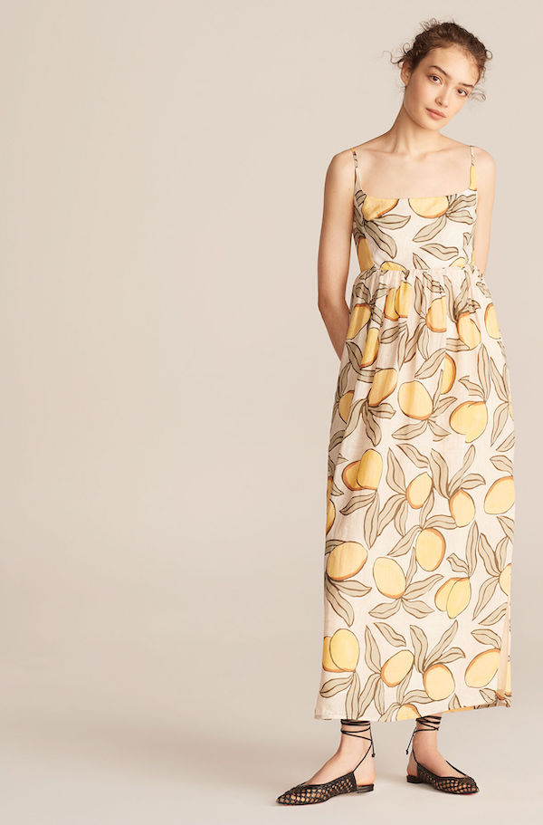 Rebecca Taylor Lemon Tree Long Puff Waist Dress