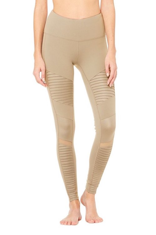 alo yoga moto leggings gravel nude