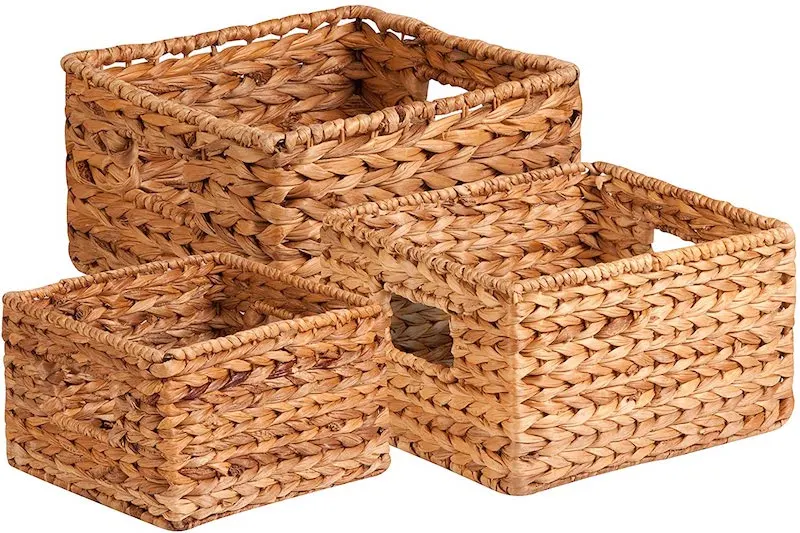 nesting banana leaf storage baskets