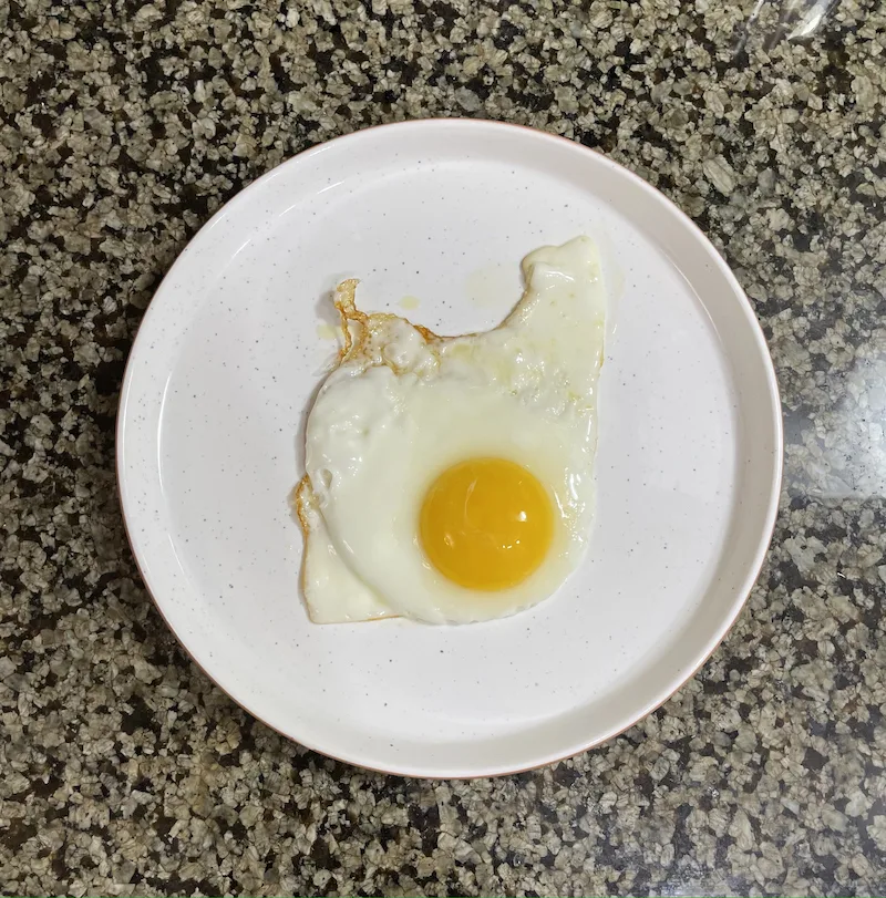 perfect fried egg on our place plate