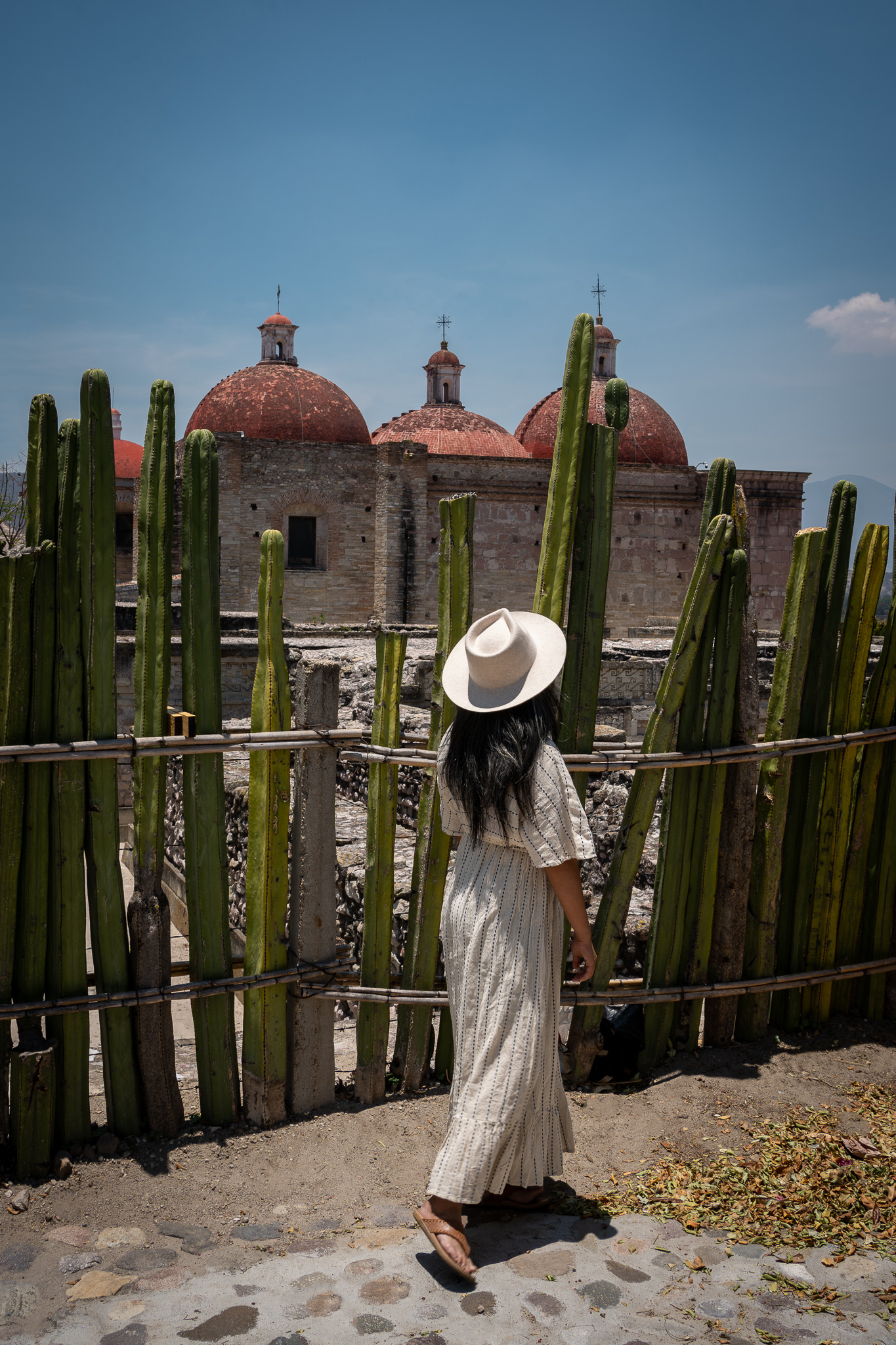 Mitla Ruins Oaxaca Mexico Gigi Pip Zephyr Hat World Market Kaftan Dress Sak Sandals