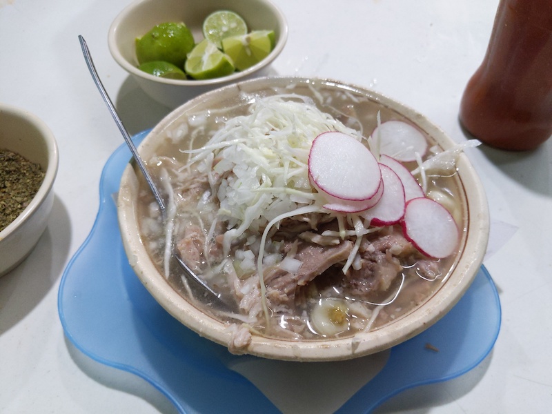 Pozole surtidos pork soup in Barrio Tepito