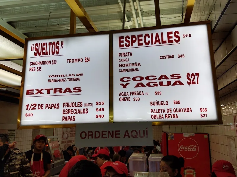 Taqueria Orinoco Menu tacos