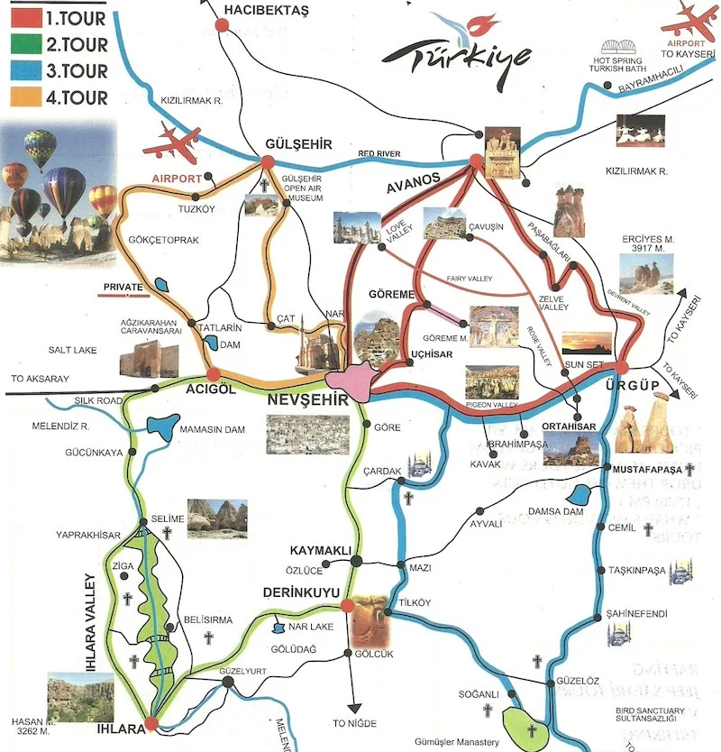 Cappadocia tours map