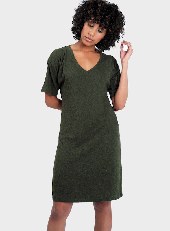 Leafd Mika T-Shirt Dress Heather Green