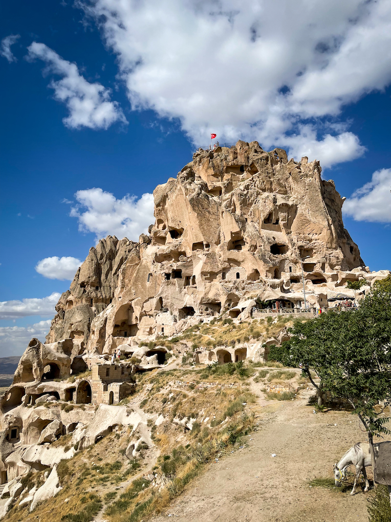 Uchisar Castle in Cappadocia Turkey