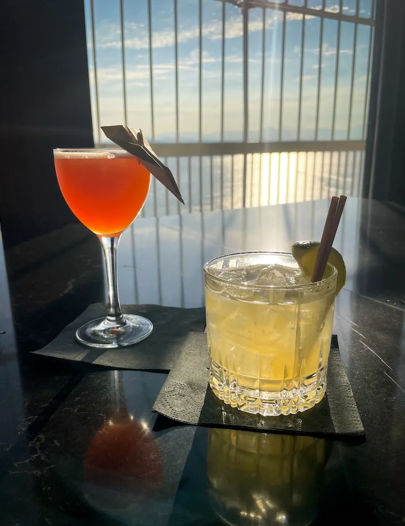 paper plane cocktail from Smith Tower Seattle