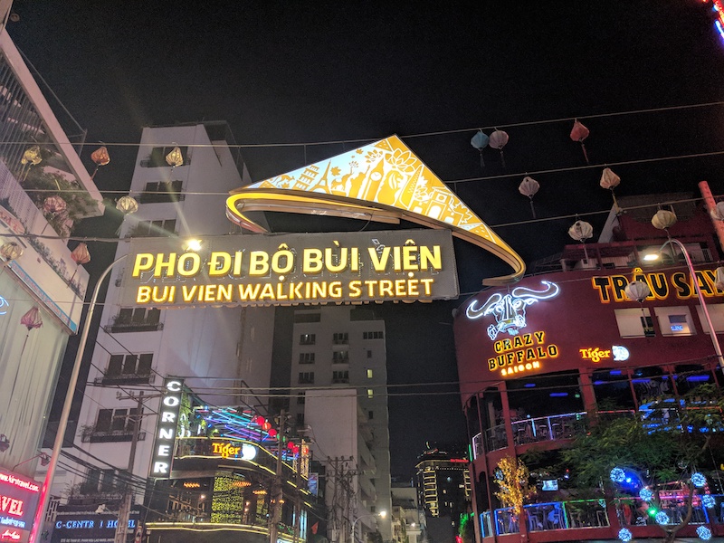 Bui Vien walking street in Ho Chi Minh City Vietnam