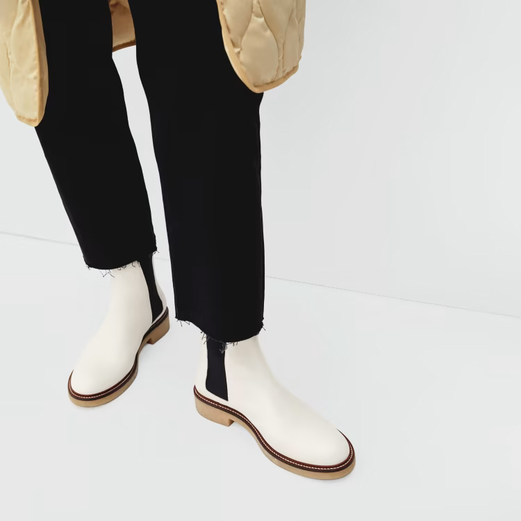 Everlane The Italian Leather Chelsea Boot Off White