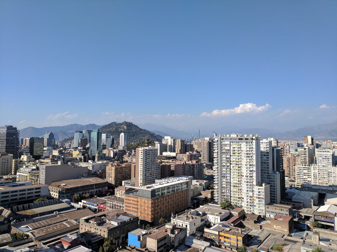 Skyline View of Santiago Chile from Above