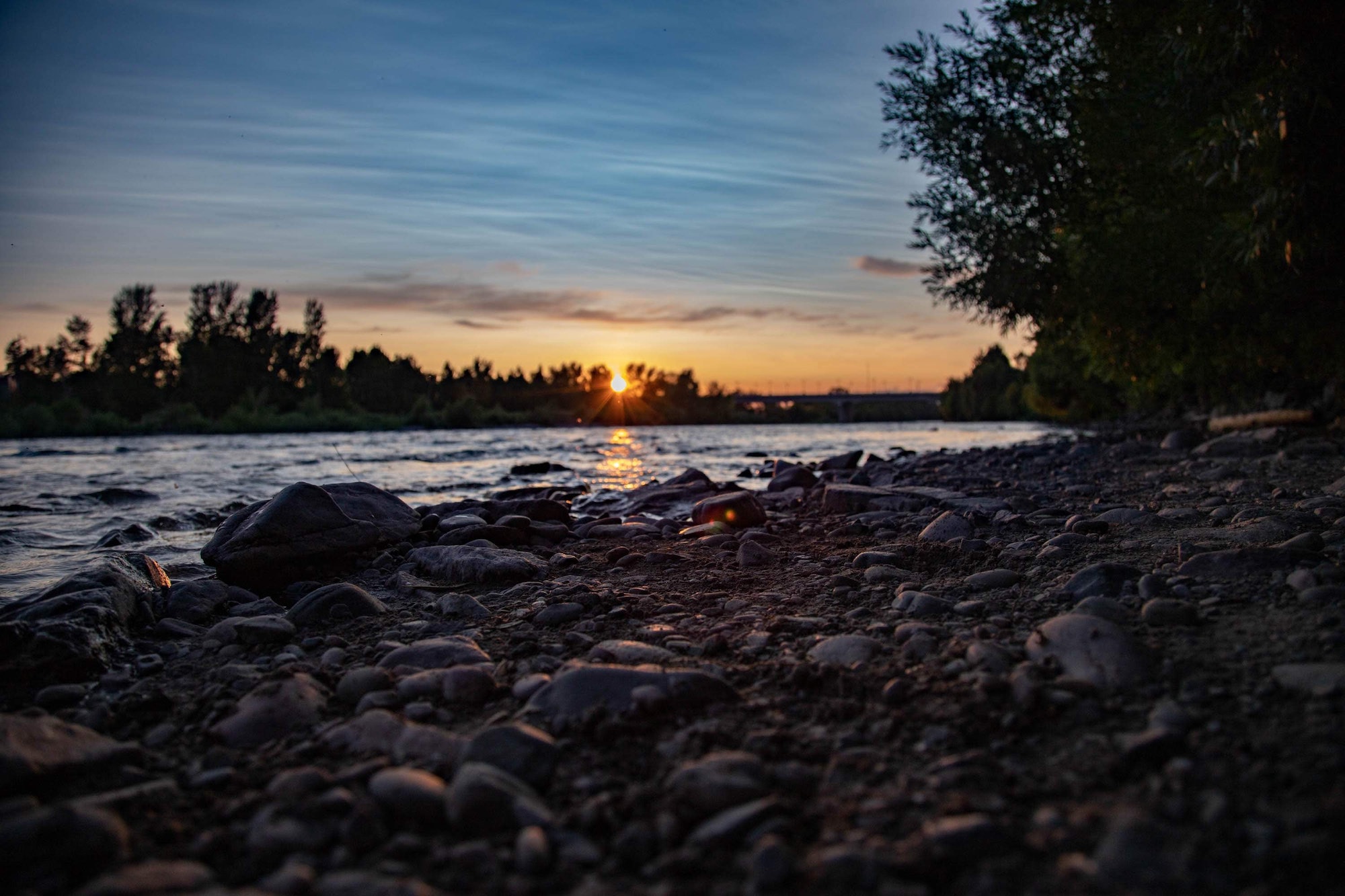 Sunset at Clark Fork River Missoula Montana