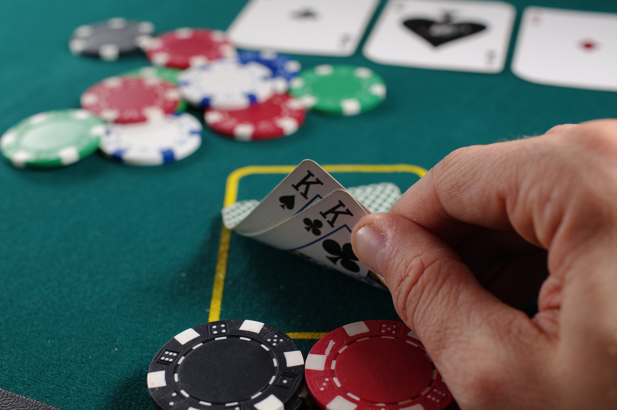 black jack gambling at table