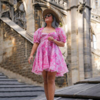 Milan Dome Duomo di Milano Selkie Parliament Dress Pink Toile Gigi pip Wren Hat Rothys Fawn Points