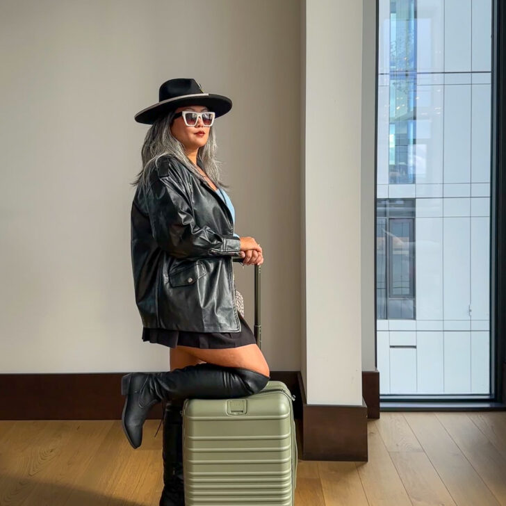 BEIS review carry on suitcase olive green luggage