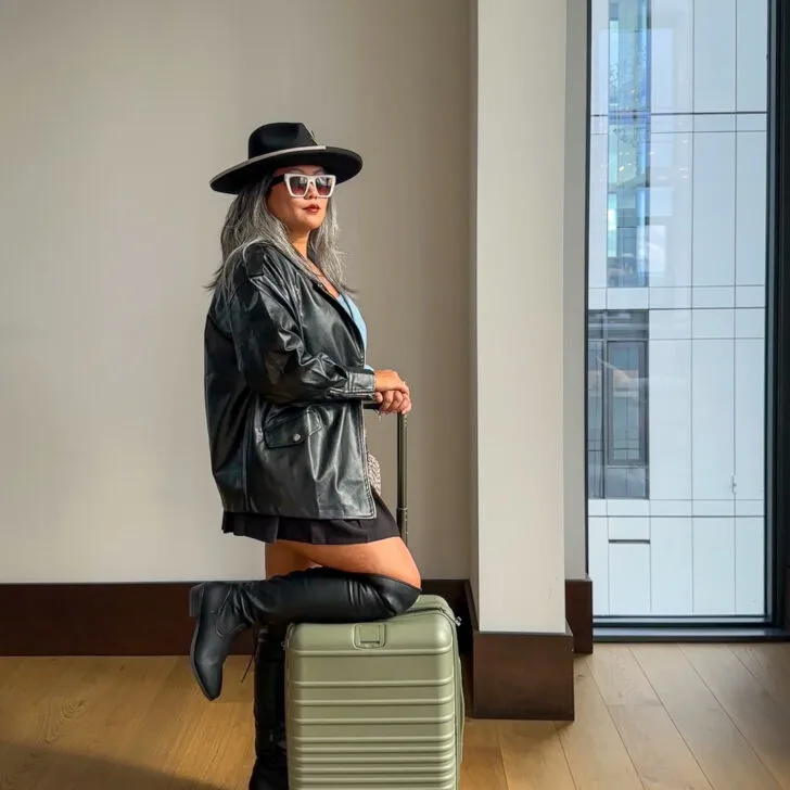 BEIS review carry on suitcase olive green luggage