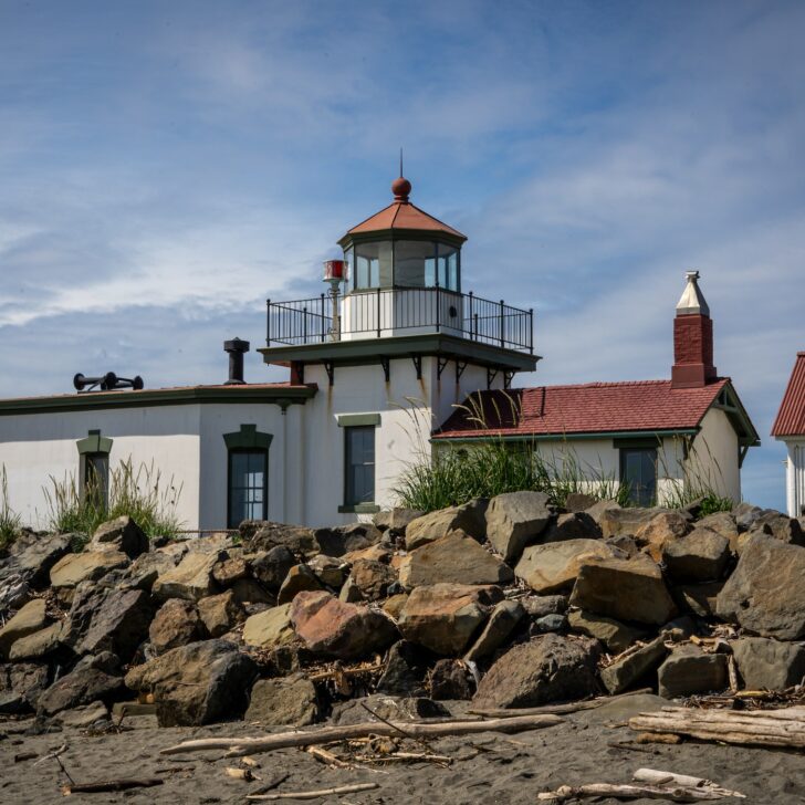 West Point Lighthouse at Discovery Park Seattle Washington