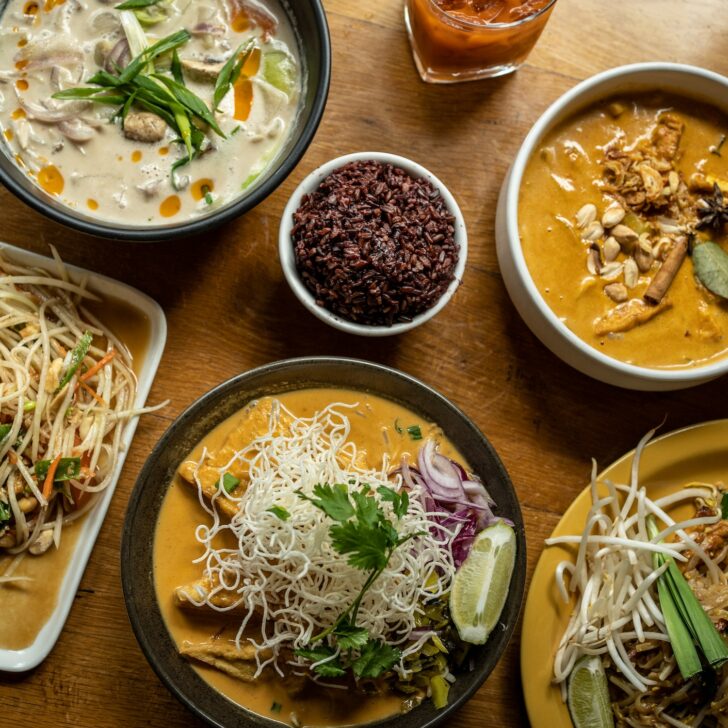 vegan thai food from Kati Vegan spread