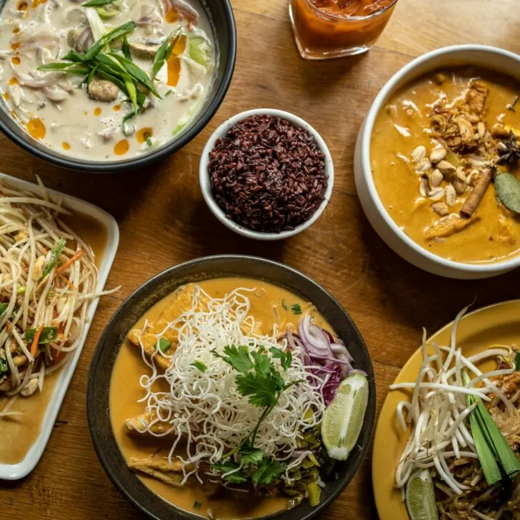 vegan thai food from Kati Vegan spread