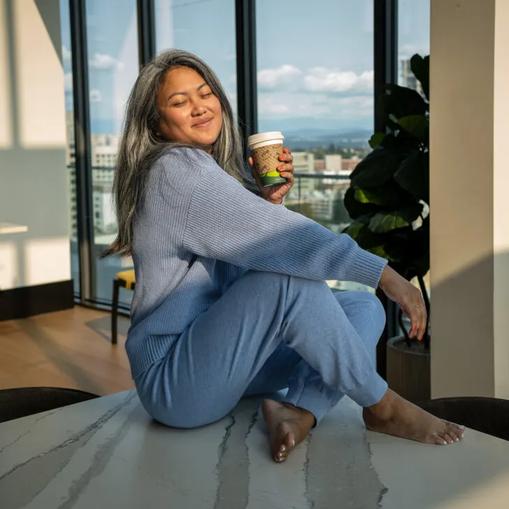 Lunya Review Cotton Silk Jogger and Pullover Set 4