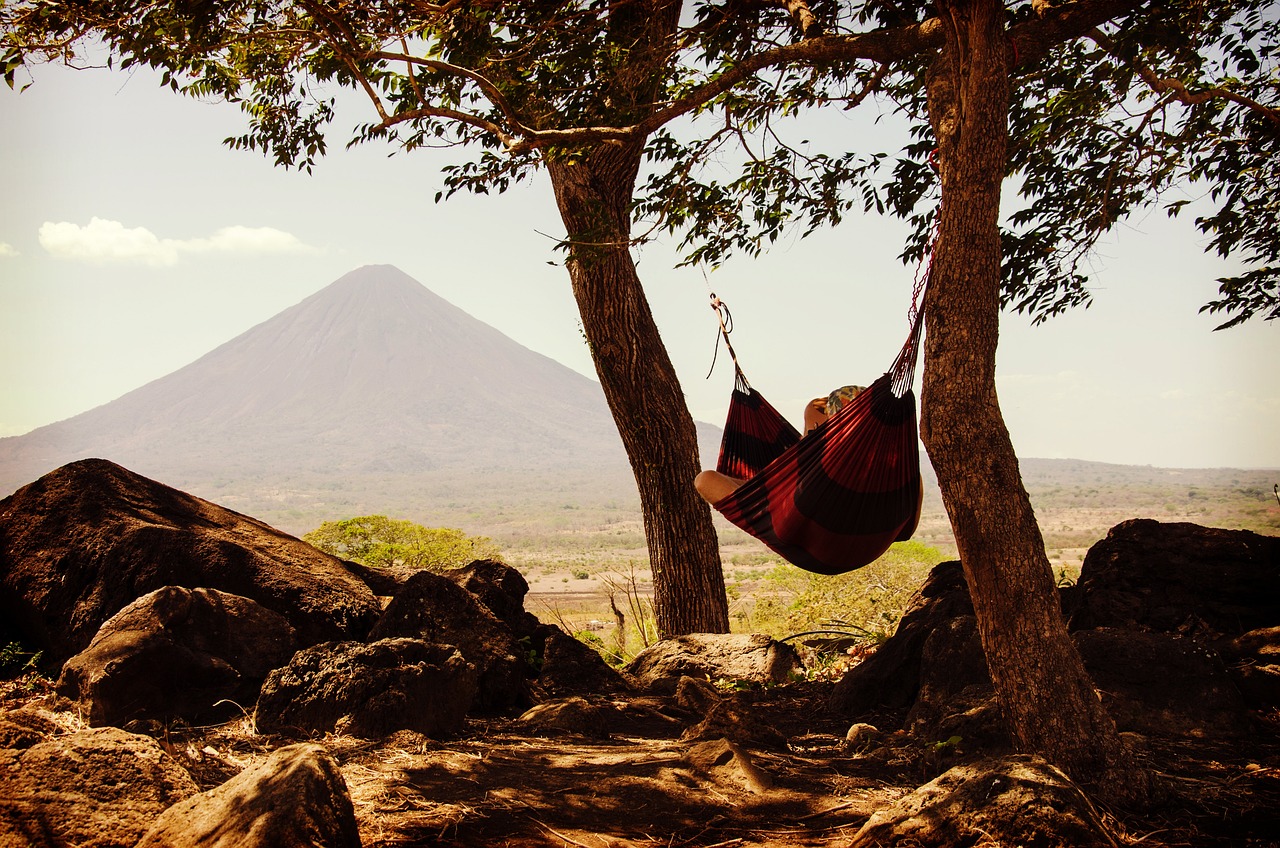 chilling in hammock outdoors in nature